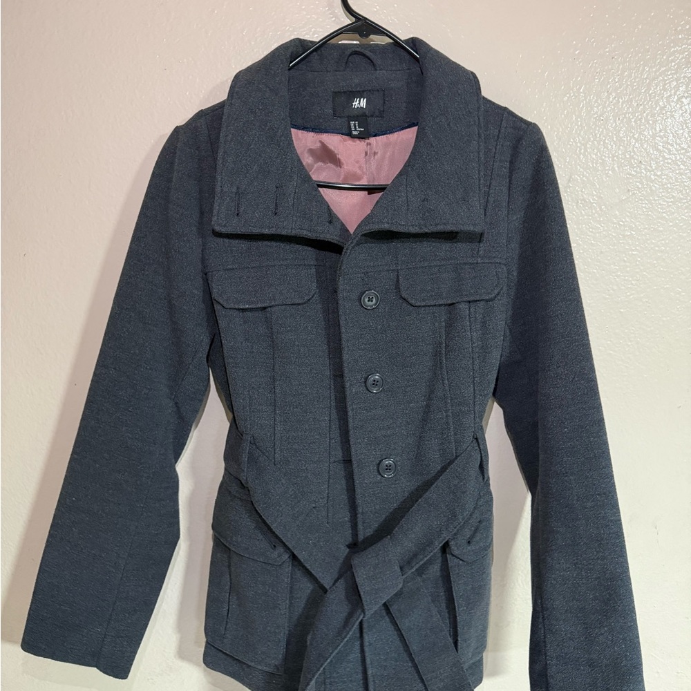 H&M Women's Dark Gray Trench Coat